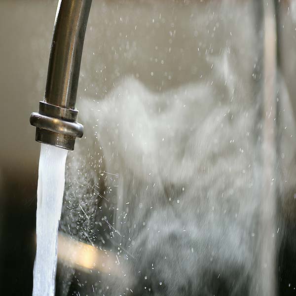 Hot water coming from tap